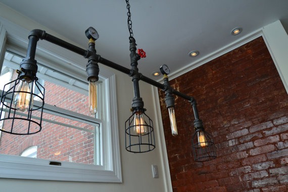 Hanging Multiple Pendant - Steampunk Pipe Light - Hanging Pendant Light - Steampunk Pendant - Steampunk Ceiling Light - Steampunk Lighting by WestNinthVintage steampunk buy now online