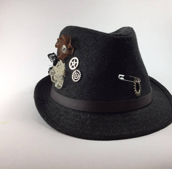 Hat made of felt, a steampunk hat, an hat for autumn, a warm hat, a hat made of wool by LadaHandknitting steampunk buy now online