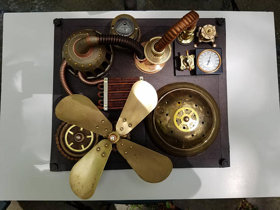 Machine 2 - a one of a kind Steampunk wall installation by WillRockwell steampunk buy now online