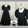 SALE! 70s Laura Ashley 'Made in Wales' Black Cotton, Gothic Regency Style Ball Gown With Puff Sleeves,Maxi,Prairie,Victorian,Size XS/S by FollyFolkloreVintage steampunk buy now online