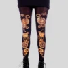 STEAMPUNK, 100 Denier Tights, Handmade, Foil, Silk Screen Printed, Tights by TribalYonics steampunk buy now online