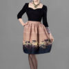 Steampunk brown midi printed graphics gothic skirt by RebelMadness steampunk buy now online