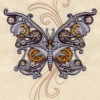 STEAMPUNK BUTTERFLY EDGY Cog Wheel Mechanical Art Machine Embroidered Quilt Square, Art Panel by EmbroideryExcellence steampunk buy now online