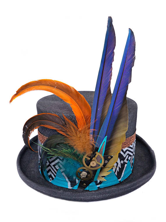 steampunk top hat,burning man clothing,festival clothes men,edm clothing,mad hatters hat,psytrance goa,womens ravewear,gift-for-woman,tophat by FuturaHats steampunk buy now online