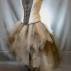 tulle skirt-brown and ivory-steampunk skirt-steampunk tulle skirt-high low-mullet skirt-corset skirt-wedding skirt-punk-the secret boutique by thesecretboutique steampunk buy now online