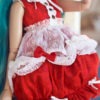 Velvet Cake Dress Minifee Slim MSD - Red Balloons by ClockworkFaeryCo steampunk buy now online