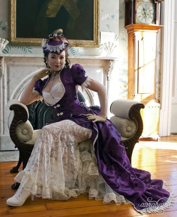 Victorian Delight Bustle Wedding Gown - Ready to Ship by auralynne steampunk buy now online Victorian Delight Bustle Wedding Gown - Ready to Ship by auralynne steampunk buy now online