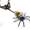 Victorian Steampunk Spider Necklace ~ Dark Brass ~ Resin Cabochon w/ Watch Gears, Blue Rhinestones in Hex Nut Settings, Brass Chain #N0683 by FANTASTICALITYbyRTD steampunk buy now online