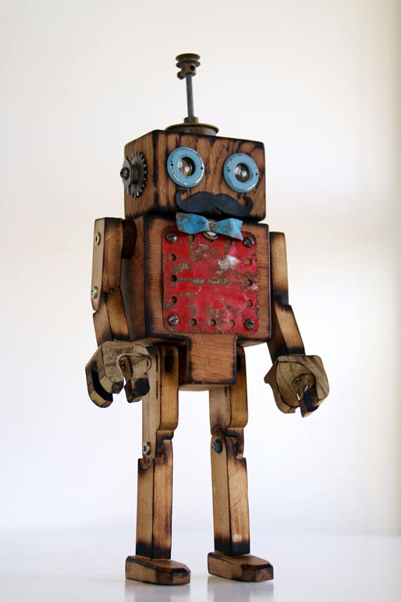 Wooden Robot by VintageRobotics steampunk buy now online