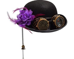 GRACEART Steampunk Hat Victorian Gears Rose Decor Cosplay Top Hat steampunk buy now online