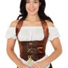 Bristol Novelty AC632 Velvet Corset Costume, Brown, Size 10 - 14 steampunk buy now online