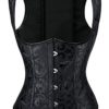 Women's Retro Steel Boned Steampunk Basques Bustier Corset Plus size (UK Size 8-10(M), Black-1) steampunk buy now online