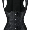 Women's Retro Steel Boned Steampunk Basques Bustier Corset Plus size (UK Size 8-10(M), Black-1) steampunk buy now online Women's Retro Steel Boned Steampunk Basques Bustier Corset Plus size (UK Size 8-10(M), Black-1) steampunk buy now online