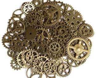 Naler 80pcs Antique Gears Wheels Skeleton Steampunk Pendant Charms Clock Watch Gears Wheels for DIY Crafts, Jewelry Making, Cosplay Costume Accessories Bronze steampunk buy now online