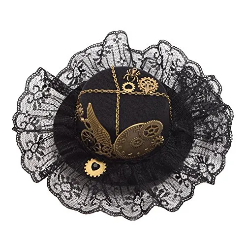 GRACEART Steampunk Gear Lace Mini Top Hat steampunk buy now online GRACEART Steampunk Gear Lace Mini Top Hat steampunk buy now online