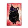 Adventures in Perception Magnet: Watercolour Black Cat by ClockworkArtShop steampunk buy now online