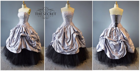 alternative bridal-fantasy wedding gown-wedding gown-plus size-custom made-silk-steampunk-couture-gothic wedding-purpl-the secret boutique by thesecretboutique steampunk buy now online