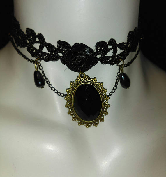 Black Lace Choker, Gothic. by majickalbeauty steampunk buy now online