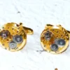 BULOVA Men Steampunk Cufflinks - Gold Round Vintage Watch Movement - Men Steampunk Cufflinks / Cuff Links Watch Cufflinks Men Christmas Gift by TimeInFantasy steampunk buy now online