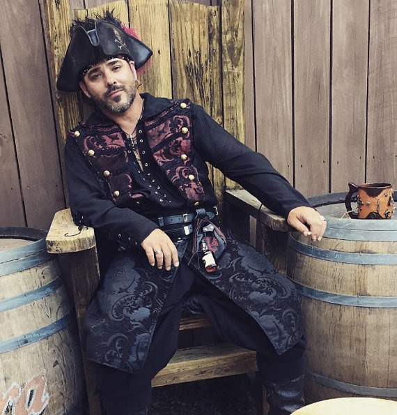 Choose Your Colors Pirate Jacket, Black and Red, Gold, Silver, Blue, Purple, Brown, Steampunk, Victorian, Airship, Captain, Ship, Tails by SilverLeafCostumes steampunk buy now online