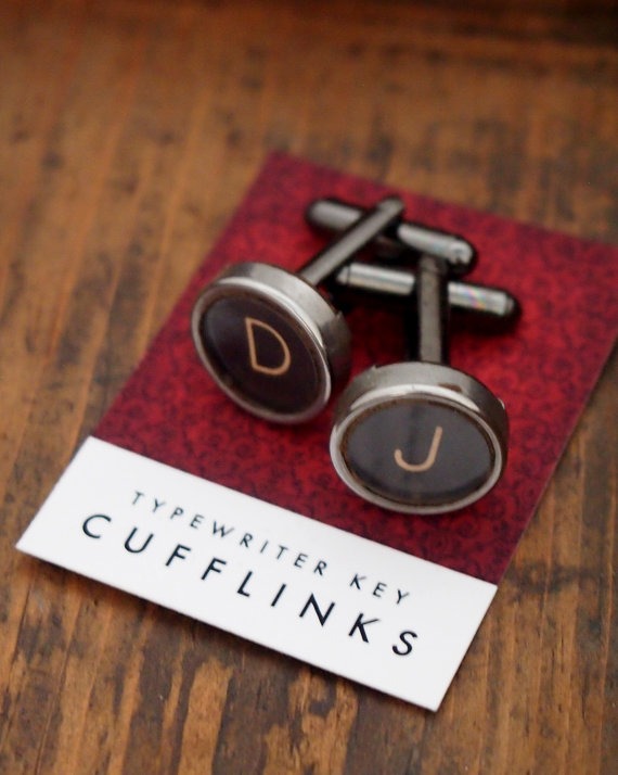 Custom set of vintage typewriterkey cufflinks CHOOSE YOUR OWN