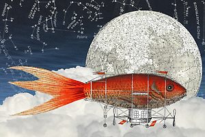 Goldfish Blimp &amp; Moon steampunk buy now online