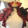 HALLOWEEN RED shrug, gothic shrug, burlesque costume, pirate shrug, black rose brooch, opera shrug, burlesque shrug, gothic accessories by FemmeGothique16 steampunk buy now online