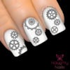 Matte Silver Steampunk Cogs Nail Water Transfer Decal Sticker Art Tattoo by NaughtyNailsShop steampunk buy now online