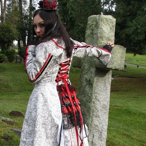 Neo Victorian Red Queen Coat Steampunk Circus by RomanyRapture steampunk buy now online