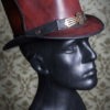 Ornate Leather TopHat redbrown, Size 55,5-57cm, Single Piece by lederatelierberlin steampunk buy now online