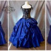 silk wedding gown-blue wedding gown-sari wedding dress-masquerade-gothic-steampunk-alternative-the secret boutique-custom gown-corset gown by thesecretboutique steampunk buy now online