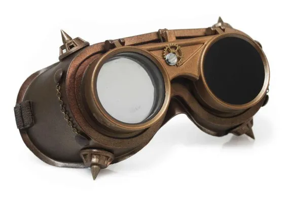 Steampunk Goggles Burning Man Cyber Goth Industrial Victorian Lenses Dieselpunk Halloween Christmas New Years overwatch costume by RaveNation steampunk buy now online
