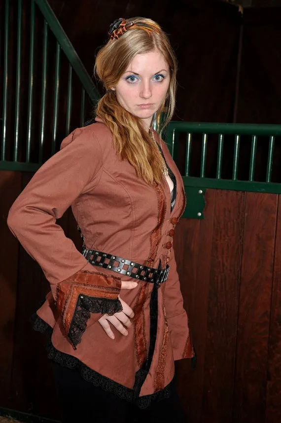 Steampunk Ladies jacket tatterpunk in brown by RomanyRapture steampunk buy now online
