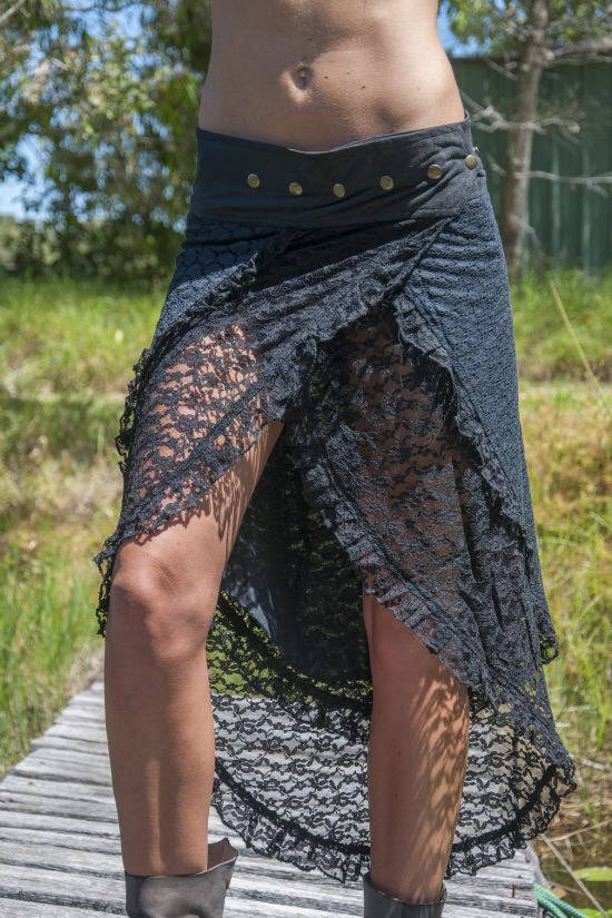 Wrap long skirt, tribal skirt, fairy Skirt, pixie skirt, gypsy skirt, bohemian skirt - lace skirt, tarzan skirt, forest skirt, hippie skirt by EtnixByron steampunk buy now online