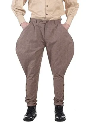 ThePirateDressing Steampunk Victorian Gothic Punk Vampire Royal Jodhpur Pants Costume C1326 [X-Large] steampunk buy now online
