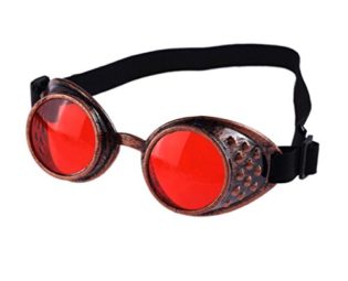 Sunglasses, JoyJay Mens Womens Retro Classic Vintage Style Steampunk Goggles Welding Punk Glasses Cosplay (Red) steampunk buy now online