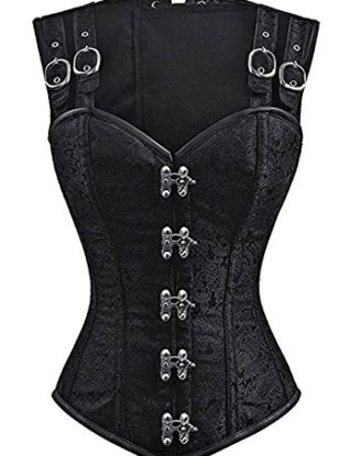 Beauty-You Women's Steampunk Gothic Steel Bones Vintage Retro Burlesque Corset Vest Black L steampunk buy now online