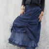 Dark Blue Skirt ~ Steampunk clothing ~ Felt edged petticoat ~ Tribal Women's ~ Festival clothing for her ~ Hippie Fashion by elfnfelt steampunk buy now online
