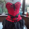 halloween burlesque steampunk victorian style black and satin brocade corset all boned top with frilled tutu skirt by steampunkageboho steampunk buy now online