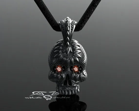 Large skull pendant calavera. Orange diamond eyes, Dia De Los Muertos, Sugar Skull, Mayan Japanese Romanian Thai. Diamond skull pendant. by DeMerJewelry steampunk buy now online Large skull pendant calavera. Orange diamond eyes, Dia De Los Muertos, Sugar Skull, Mayan Japanese Romanian Thai. Diamond skull pendant. by DeMerJewelry steampunk buy now online