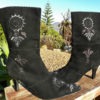 Pair of black suede vintage zip up Roland Cartier boots, size uk 6 1/2, gothic, steampunk, victorian by MidnightMaidens steampunk buy now online
