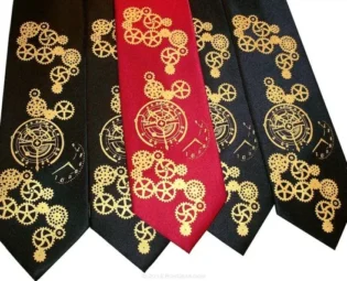 RokGear Neckties - Men's necktie set of 10 microfiber steampunk ties - 9 mens and 1 boys by RokGear steampunk buy now online
