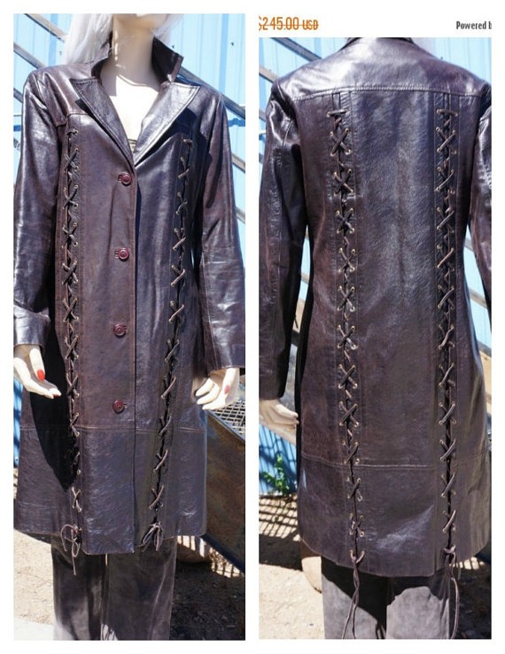 SALE: Vng 70s Buttery Leather Braided Coat / 70s Kid Glove Fringed ...