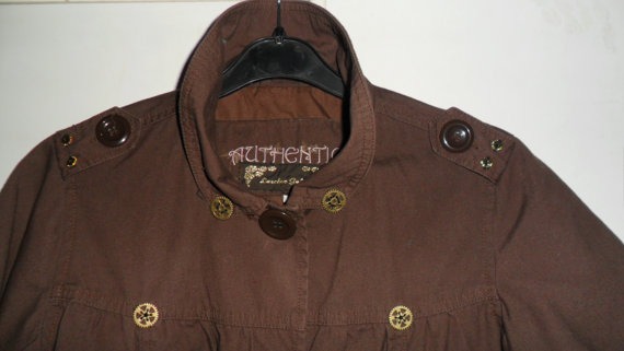 Steampunk Brown Cropped Jacket by spart1cus steampunk buy now online