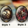 Steampunk cabochons, handmade glass cabochons, art glass cabochon,multiple styles size design oval cabochons -- 10 size as your choice by gemstones2u steampunk buy now online