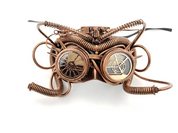 Steampunk Half Face Masquerade Party Mask, Steampunk Mask, Mardi Gras, New Years Mask, Halloween Mask, Steampunk Mask, Masquerade ball by DisguiseMeet steampunk buy now online