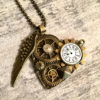 Steampunk Heart Pendant, Steampunk Jewelry, Angel Wing Necklace, Bronze Gears Watch Parts Pocket Watch Charm, Valentines Jewellery Gift by OneStopSteamShoppe steampunk buy now online