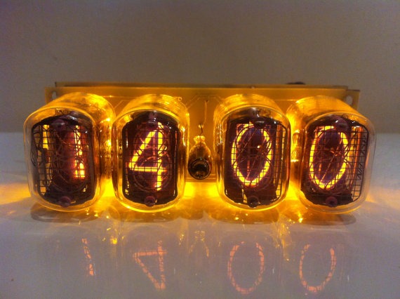Steampunk IN-12 Nixie Tubes Clock and Calendar with Yellow Led Backlight. 110/220V Power Adapter as GIFT! by CoolElectronic steampunk buy now online