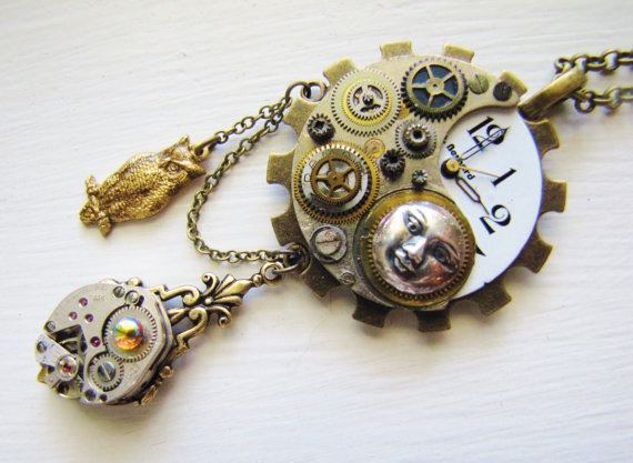 Steampunk Night Owl Pendant Necklace PN31 by RavensSecretStash steampunk buy now online