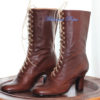Victorian Boots , Brown Leather Victorian Booties , Worn Brown Ankle boots , Custom Shoes by VictorianBoots steampunk buy now online